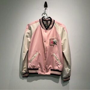 Coach Pink  and White Varsity Jacket